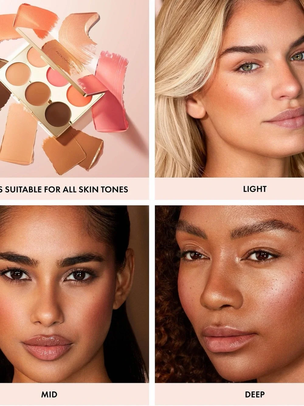 ICONIC London Multi-Use Blush, Bronze, and Highlight Cream Palette